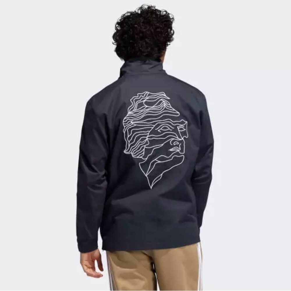 Adidas Mens Josh Manoles Windbreaker Skateboard Jacket in Night Grey size Small